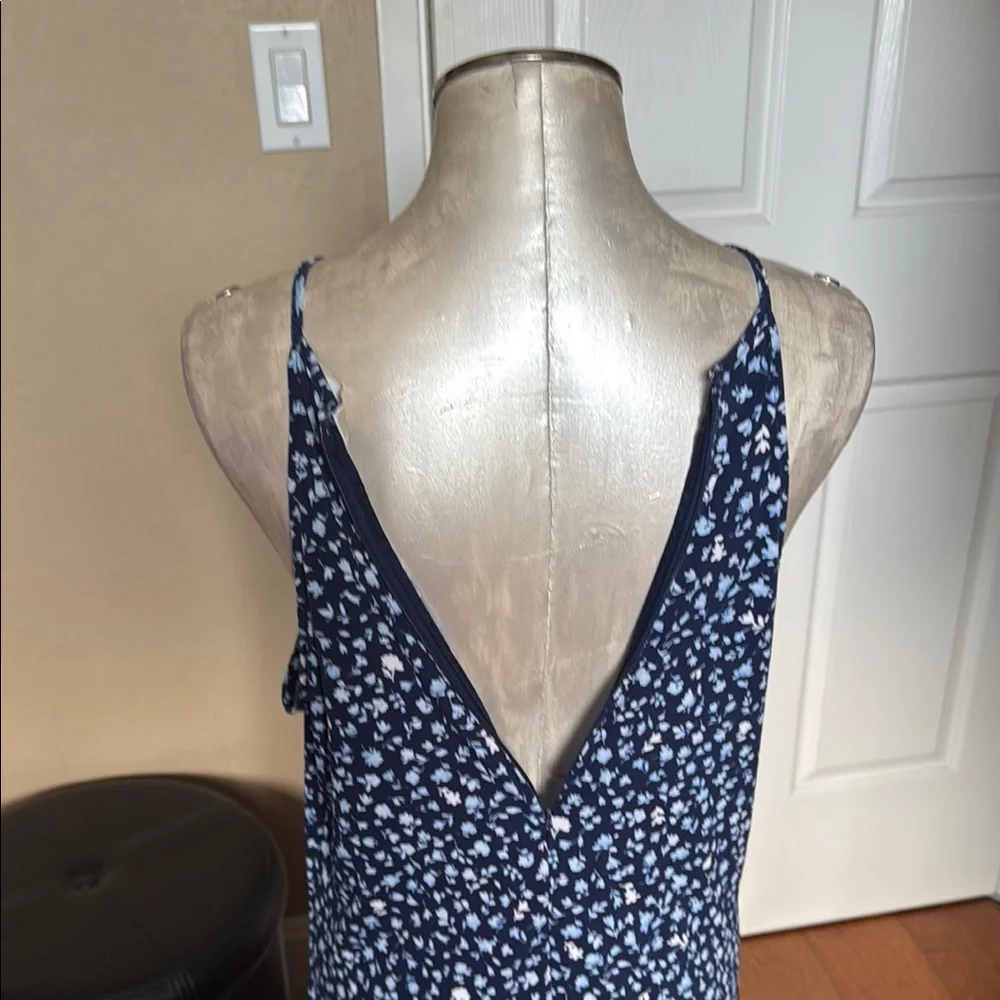 Michael Kors Women’s Blue Floral Lightweight Knit Sleeveless Dress size Large